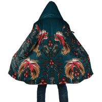 Dark Cyan Blue Bird of Batik Papua Cloak Exotic Natural Wealth of Papua LT9 Unisex Blue - Polynesian Pride