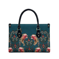 Dark Cyan Blue Bird of Batik Papua Leather Bag Exotic Natural Wealth of Papua LT9 - Polynesian Pride