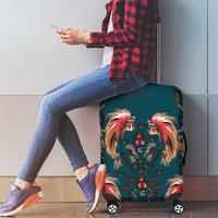 Dark Cyan Blue Bird of Batik Papua Luggage Cover Exotic Natural Wealth of Papua LT9 - Polynesian Pride