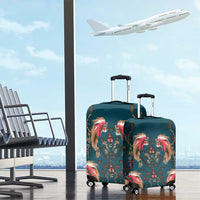 Dark Cyan Blue Bird of Batik Papua Luggage Cover Exotic Natural Wealth of Papua LT9 - Polynesian Pride