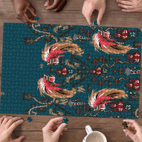 Dark Cyan Blue Bird of Batik Papua Puzzle Exotic Natural Wealth of Papua LT9 - Polynesian Pride