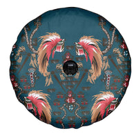 Dark Cyan Blue Bird of Batik Papua Spare Tire Cover Exotic Natural Wealth of Papua LT9 - Polynesian Pride
