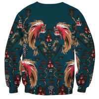 Dark Cyan Blue Bird of Batik Papua Sweatshirt Exotic Natural Wealth of Papua LT9 - Polynesian Pride