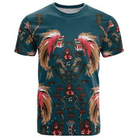 Dark Cyan Blue Bird of Batik Papua T Shirt Exotic Natural Wealth of Papua LT9 Blue - Polynesian Pride