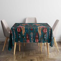 Dark Cyan Blue Bird of Batik Papua Tablecloth Exotic Natural Wealth of Papua LT9 - Polynesian Pride
