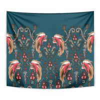 Dark Cyan Blue Bird of Batik Papua Tapestry Exotic Natural Wealth of Papua LT9 - Polynesian Pride