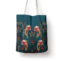 Dark Cyan Blue Bird of Batik Papua Tote Bag Exotic Natural Wealth of Papua LT9 - Polynesian Pride