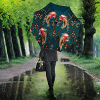Dark Cyan Blue Bird of Batik Papua Umbrella Exotic Natural Wealth of Papua LT9 - Polynesian Pride