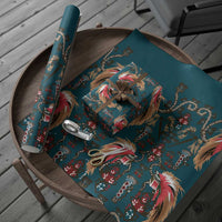 Dark Cyan Blue Bird of Batik Papua Wrapping Paper Exotic Natural Wealth of Papua LT9 - Polynesian Pride