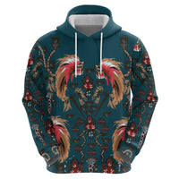 Dark Cyan Blue Bird of Batik Papua Zip Hoodie Exotic Natural Wealth of Papua LT9 - Polynesian Pride