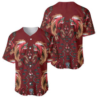 Oxblood Bird of Batik Papua Baseball Jersey Exotic Natural Wealth of Papua LT9 - Polynesian Pride