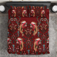 Oxblood Bird of Batik Papua Bedding Set Exotic Natural Wealth of Papua LT9 Red - Polynesian Pride
