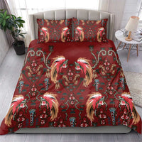 Oxblood Bird of Batik Papua Bedding Set Exotic Natural Wealth of Papua LT9 - Polynesian Pride