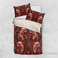 Oxblood Bird of Batik Papua Bedding Set Exotic Natural Wealth of Papua LT9 US Twin 172cm x 218cm Red - Polynesian Pride