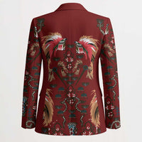 Oxblood Bird of Batik Papua Blazer Exotic Natural Wealth of Papua LT9 - Polynesian Pride
