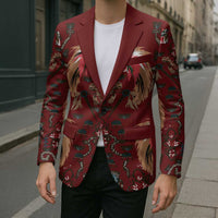 Oxblood Bird of Batik Papua Blazer Exotic Natural Wealth of Papua LT9 - Polynesian Pride