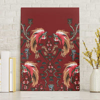 Oxblood Bird of Batik Papua Canvas Wall Art Exotic Natural Wealth of Papua LT9 Without Frame Red - Polynesian Pride
