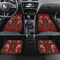 Oxblood Bird of Batik Papua Car Mats Exotic Natural Wealth of Papua LT9 Set 4pcs Red - Polynesian Pride