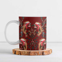 Oxblood Bird of Batik Papua Ceramic Mug Exotic Natural Wealth of Papua LT9 Red - Polynesian Pride