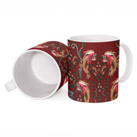 Oxblood Bird of Batik Papua Ceramic Mug Exotic Natural Wealth of Papua LT9 - Polynesian Pride