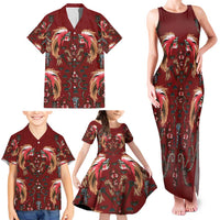 Oxblood Bird of Batik Papua Family Matching Tank Maxi Dress and Hawaiian Shirt Exotic Natural Wealth of Papua LT9 - Polynesian Pride