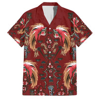 Oxblood Bird of Batik Papua Hawaiian Shirt Exotic Natural Wealth of Papua LT9 Red - Polynesian Pride