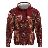 Oxblood Bird of Batik Papua Hoodie Exotic Natural Wealth of Papua LT9 Pullover Hoodie Red - Polynesian Pride
