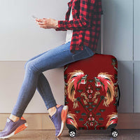 Oxblood Bird of Batik Papua Luggage Cover Exotic Natural Wealth of Papua LT9 - Polynesian Pride