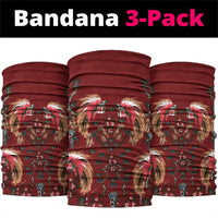 Oxblood Bird of Batik Papua Neck Gaiter Exotic Natural Wealth of Papua LT9 package One Size: 25*50cm Red - Polynesian Pride