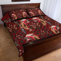 Oxblood Bird of Batik Papua Quilt Bed Set Exotic Natural Wealth of Papua LT9 - Polynesian Pride