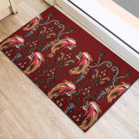 Oxblood Bird of Batik Papua Rubber Doormat Exotic Natural Wealth of Papua LT9 - Polynesian Pride