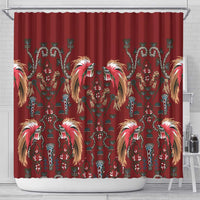 Oxblood Bird of Batik Papua Shower Curtain Exotic Natural Wealth of Papua LT9 - Polynesian Pride