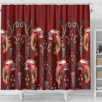 Oxblood Bird of Batik Papua Shower Curtain Exotic Natural Wealth of Papua LT9 - Polynesian Pride
