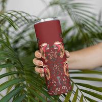 Oxblood Bird of Batik Papua Skinny Tumbler Exotic Natural Wealth of Papua LT9 - Polynesian Pride