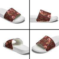 Oxblood Bird of Batik Papua Slide Sandals Exotic Natural Wealth of Papua LT9 - Polynesian Pride