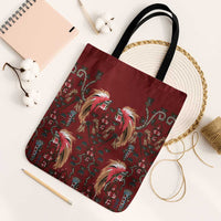 Oxblood Bird of Batik Papua Tote Bag Exotic Natural Wealth of Papua LT9 Black Strap One Size Red - Polynesian Pride