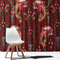 Oxblood Bird of Batik Papua Window Curtain Exotic Natural Wealth of Papua LT9 - Polynesian Pride