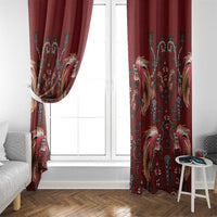 Oxblood Bird of Batik Papua Window Curtain Exotic Natural Wealth of Papua LT9 - Polynesian Pride