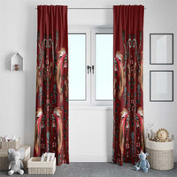 Oxblood Bird of Batik Papua Window Curtain Exotic Natural Wealth of Papua LT9 - Polynesian Pride