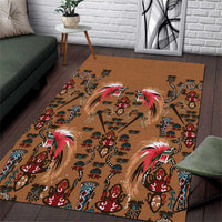 Terracotta Bird of Batik Papua Area Rug Exotic Natural Wealth of Papua LT9 Gold - Polynesian Pride