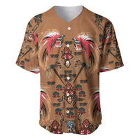 Terracotta Bird of Batik Papua Baseball Jersey Exotic Natural Wealth of Papua LT9 Gold - Polynesian Pride