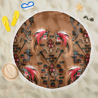 Terracotta Bird of Batik Papua Beach Blanket Exotic Natural Wealth of Papua LT9 One Size 150cm Gold - Polynesian Pride