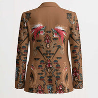 Terracotta Bird of Batik Papua Blazer Exotic Natural Wealth of Papua LT9 - Polynesian Pride