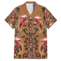 Terracotta Bird of Batik Papua Family Matching Off Shoulder Maxi Dress and Hawaiian Shirt Exotic Natural Wealth of Papua LT9 Dad's Shirt - Short Sleeve Gold - Polynesian Pride