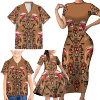 Terracotta Bird of Batik Papua Family Matching Short Sleeve Bodycon Dress and Hawaiian Shirt Exotic Natural Wealth of Papua LT9 - Polynesian Pride