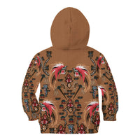 Terracotta Bird of Batik Papua Kid Hoodie Exotic Natural Wealth of Papua LT9 - Polynesian Pride