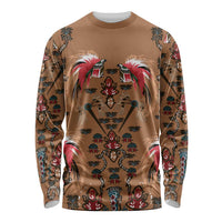 Terracotta Bird of Batik Papua Long Sleeve Shirt Exotic Natural Wealth of Papua LT9 Unisex Gold - Polynesian Pride