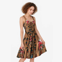 Terracotta Bird of Batik Papua Midi Dress Exotic Natural Wealth of Papua LT9 - Polynesian Pride