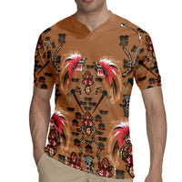 Terracotta Bird of Batik Papua Rugby Jersey Exotic Natural Wealth of Papua LT9 - Polynesian Pride