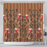 Terracotta Bird of Batik Papua Shower Curtain Exotic Natural Wealth of Papua LT9 - Polynesian Pride